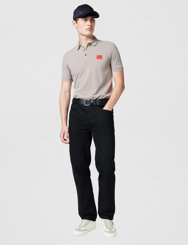 HUGO Herren Dereso222 Slim-Fit Poloshirt aus Baumwoll-Piqué mit Logo-Label S Light/Pastel Brown 237,