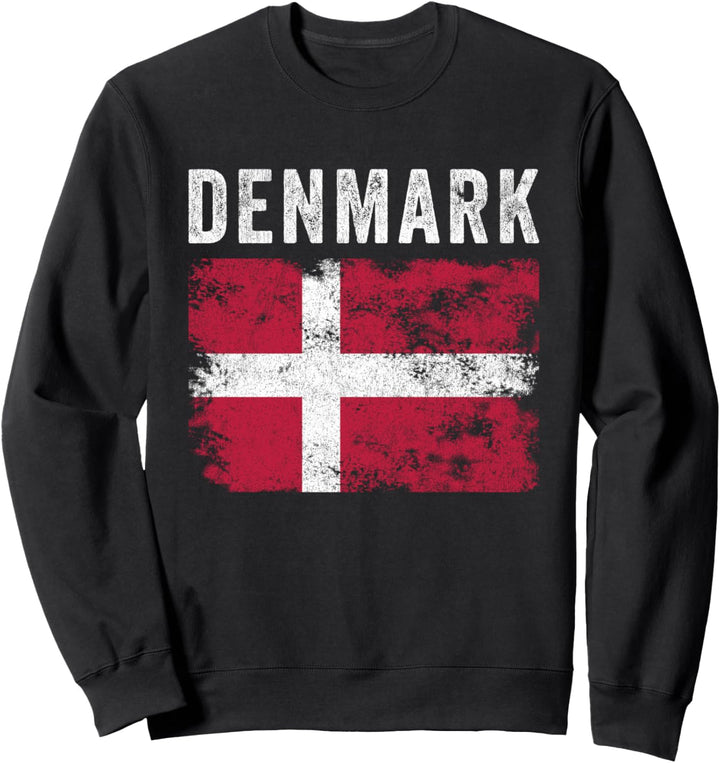 Dänemark Flagge Distressed - Herren Damen Kinder - Dänische Flagge Sweatshirt