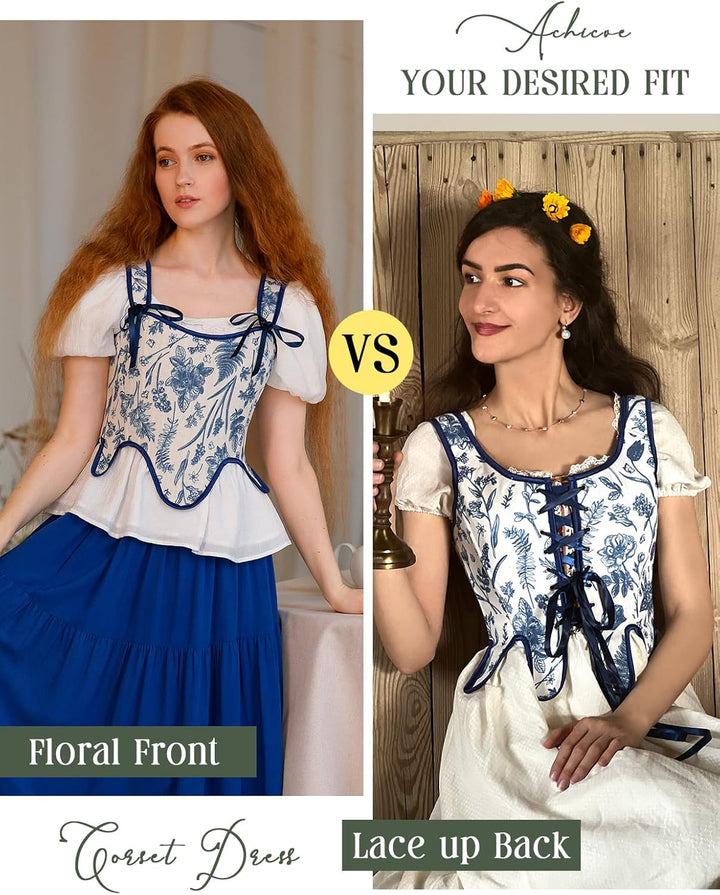 Scarlet Darkness Bustier-Top für Damen, Renaissance-Blumenmuster, Schnürung, Bodyshaper, Korsett mit