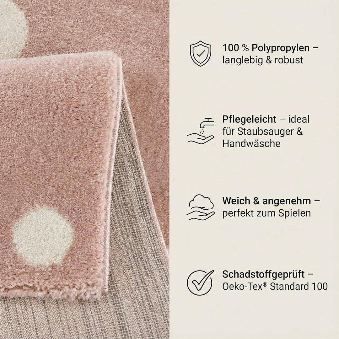 Jimri Teppich Kinderzimmer - Teppiche für Kinderzimmer, Kinderteppich, Kinderteppich Mädchen, Bär, P