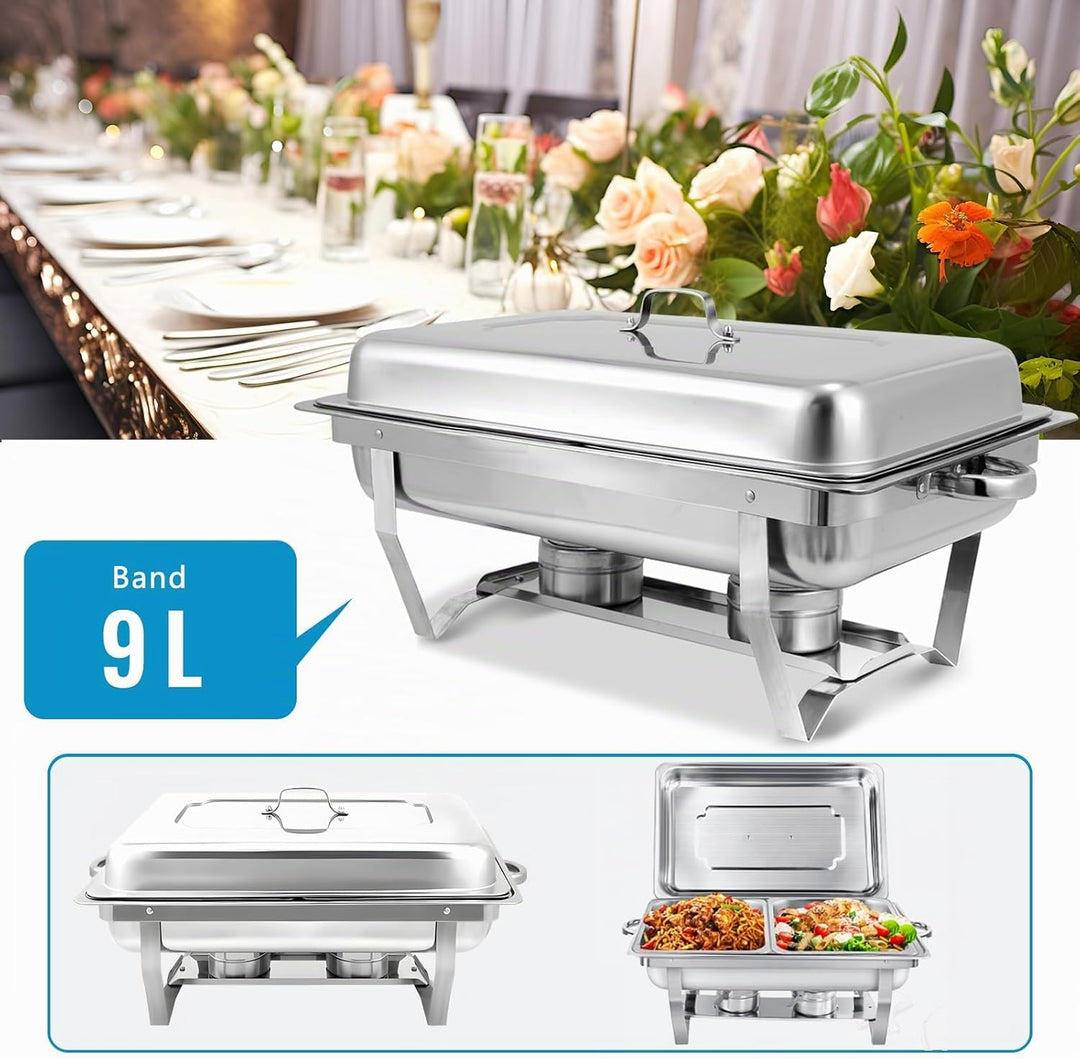 Chafing Dish Profi Set Toulouse, Edelstahl Warmhaltebehälter, Speisewärmer, Rechaud, Chafing Dishes