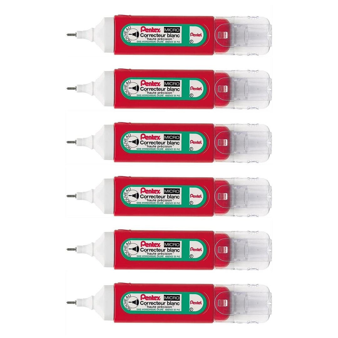 PENTEL Pentex ZLC31-W Korrekturstifte, feine Spitze, 12 ml, 6 Stück