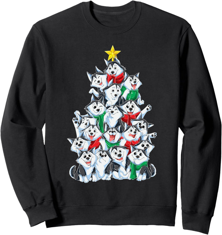 Sibirischer Husky Weihnachtsbaum Weihnachten Geschenk Hunde Sweatshirt
