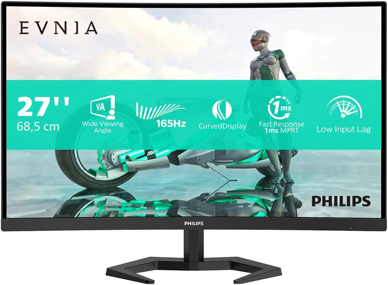 Philips Evnia 27M1C3200VL - 27 Zoll Full HD Curved Gaming Monitor, 1 ms MPRT, 165 Hz, FreeSync Premi