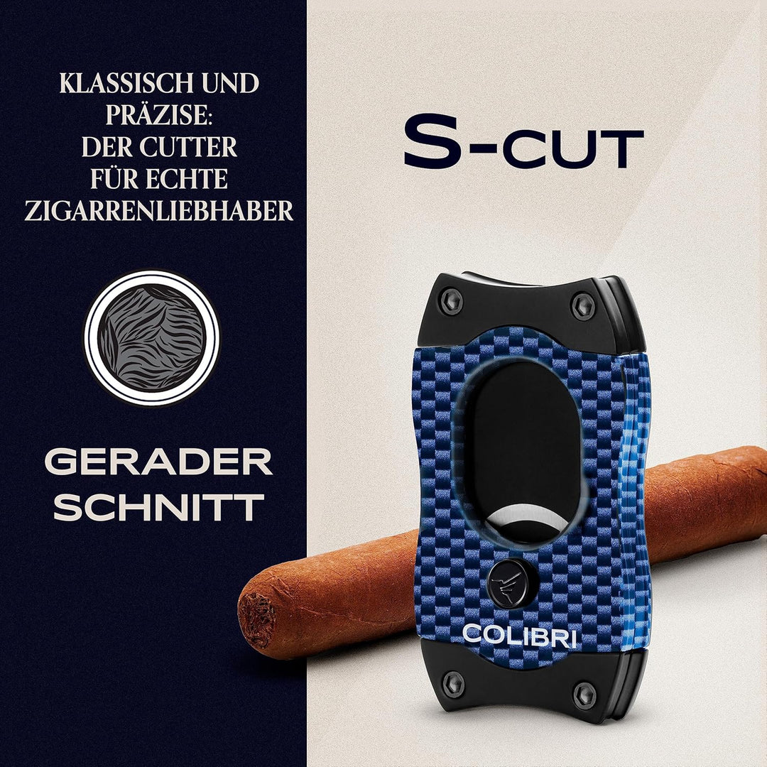 Colibri S-Cut Zigarrenschneider - Kohlefaser-Muster - Klassischer Gerader Schnitt - Bis zu 66 Ringma