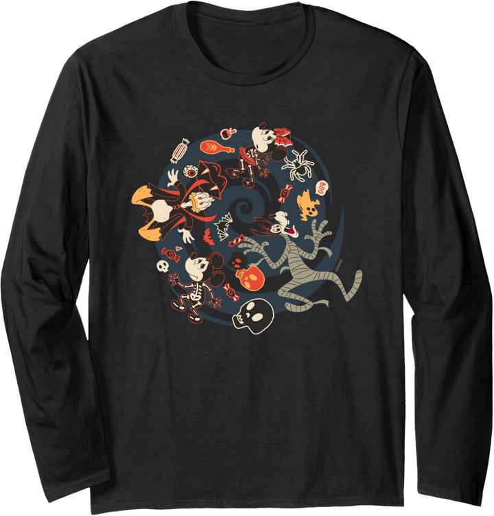Disney Mickey Mouse & Friends Halloween Spooky Spiral Langarmshirt