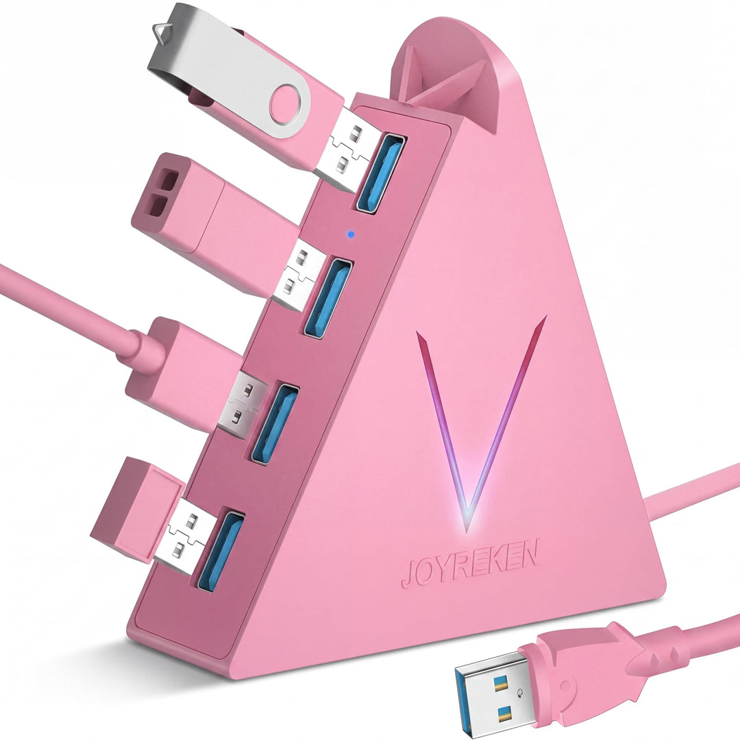 4-Port USB 3.0 Hub,USB 3.0 verlängerung mit verlängertem 60cm Kabel,USB Verteiler für Mac, PC, Xbox