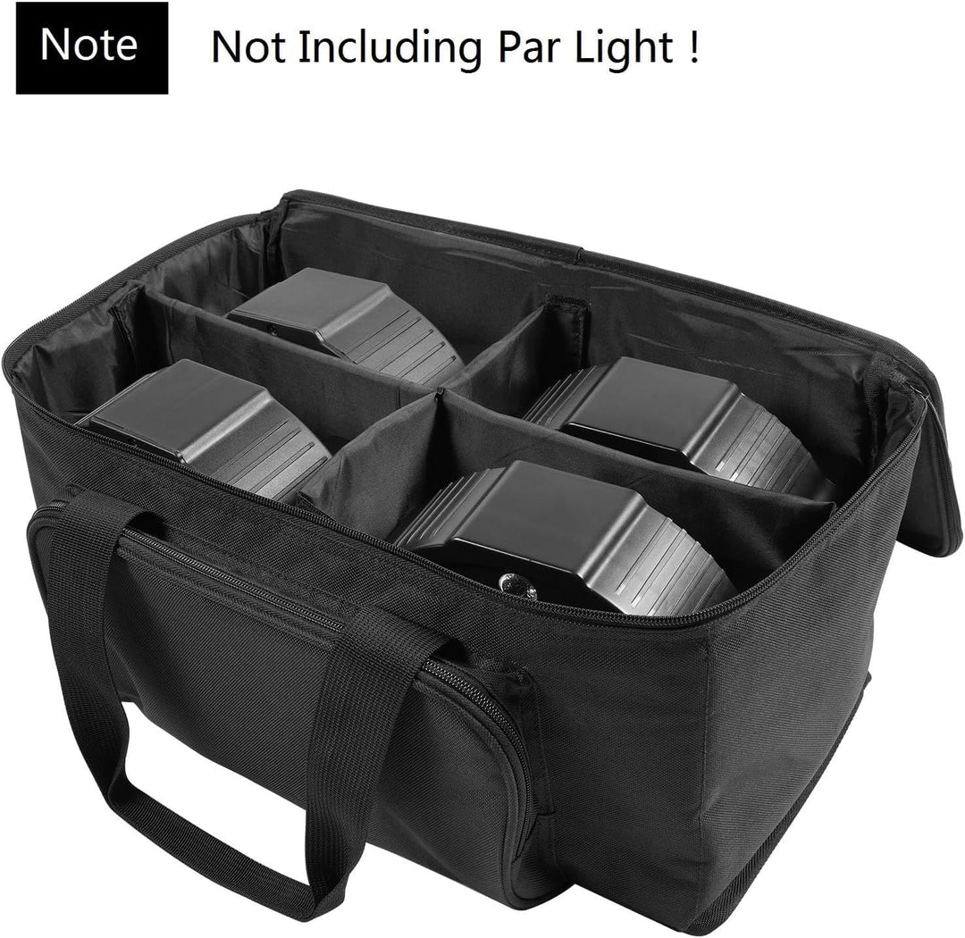 HOLDLAMP Schwarze Wasserdichte PVC Tasche für 4 Stück 36-LED-Par mit doppelt geführter reissverschlu