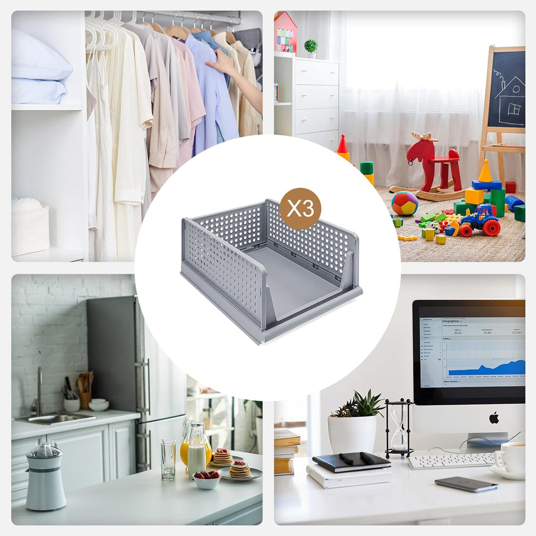 Yorbay Schubladenbox Stapelbare Kleiderschrank Organizer, Regal Aufbewahrungsbox, für Kleidung Küche
