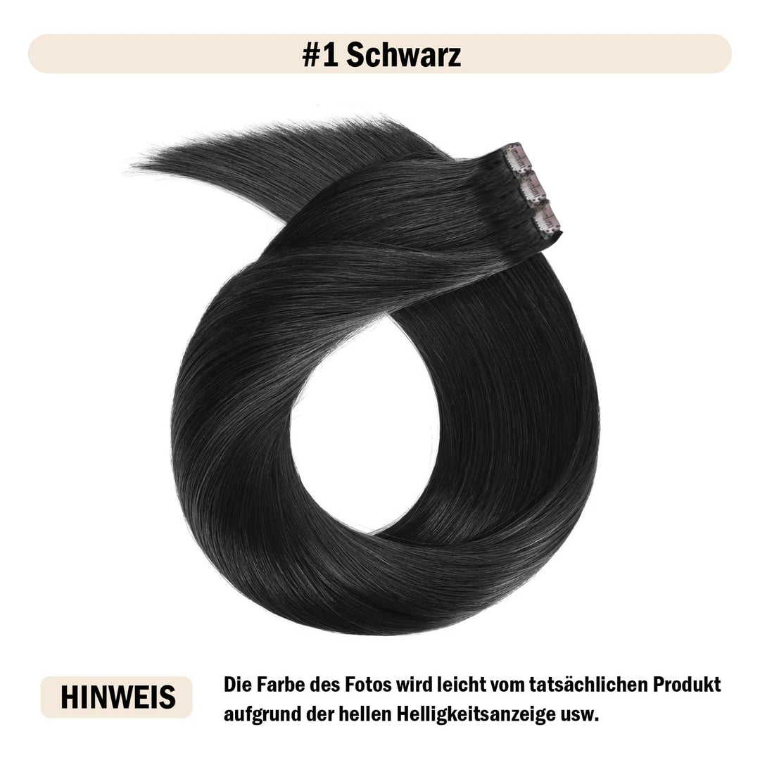 (35cm-55cm) Clip In Extensions Echthaar Set 10pcs 100% Remy Echthaar für Haarverlängerung glatt Haar