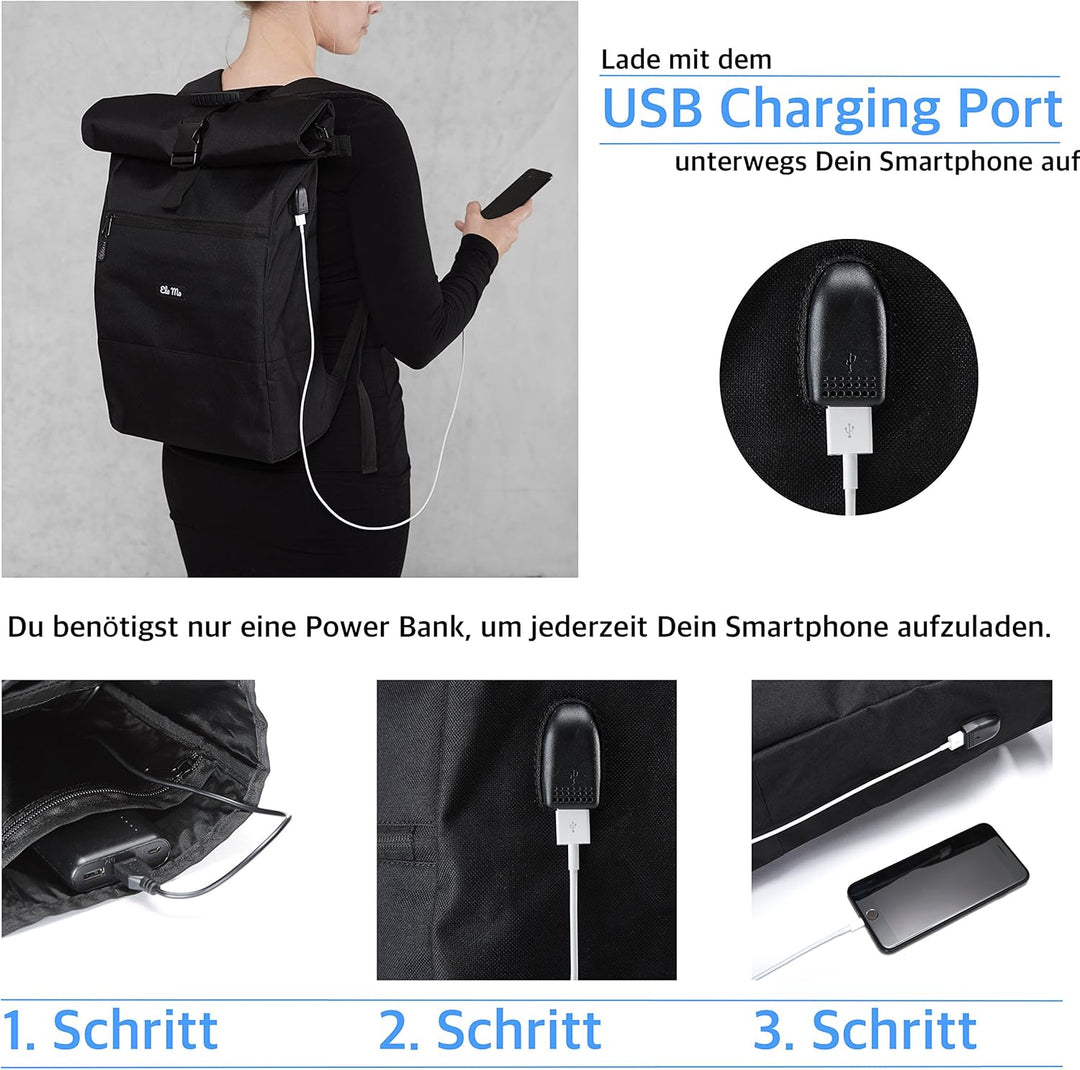 Ela Mo Rucksack Damen Schön, Komfortabel und Durchdacht 18 L (Bloom!), Bloom!