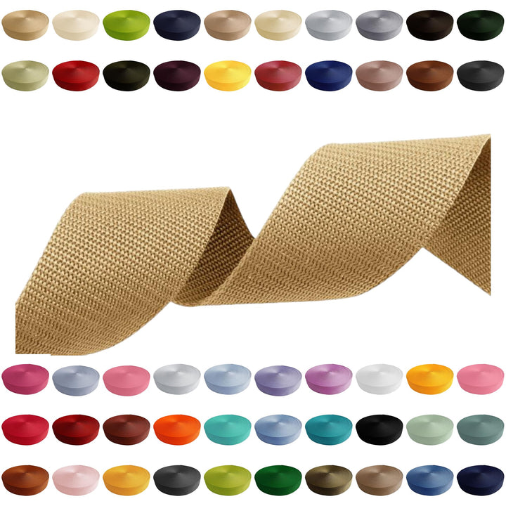 Gurtband 2m 5m 10m 50m, 50 Farben, Breite 10mm 15mm 20mm 25mm 30mm 40mm 50 mm Taschengurt Polypropyl