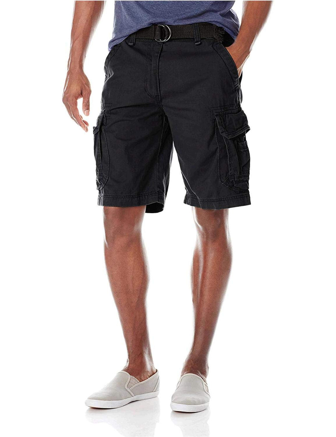UNIONBAY Men's Survivor Belted Cargo Short-Reg and Big & Tall Sizes, Black, 44