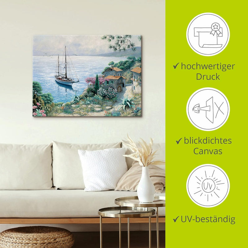 ARTland Leinwandbilder Wandbild Bild auf Leinwand 40x30 cm Wanddeko Meer Küste Bucht Toskana Italien