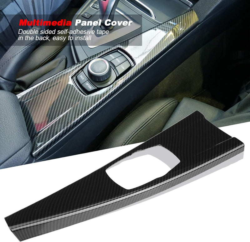 Multimedia Panel Cover Trim, Fydun 1 Stück Auto Innenverkleidungs Bedienfeld Aufkleber Carbonfaser M