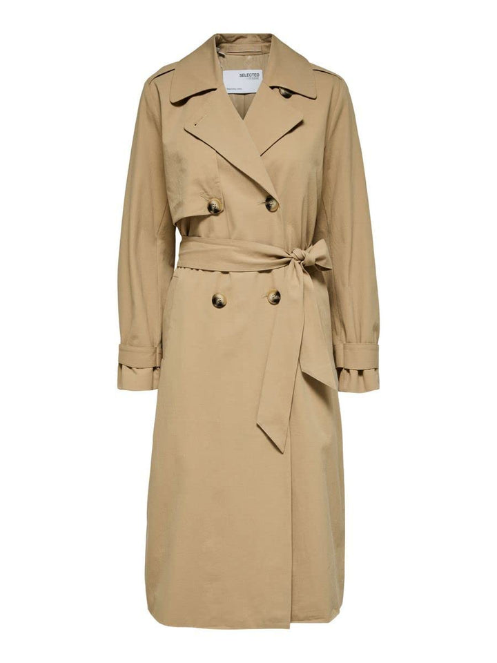 SELECTED FEMME Female Trenchcoat Zweireihiger 42 Cornstalk, 42 Cornstalk