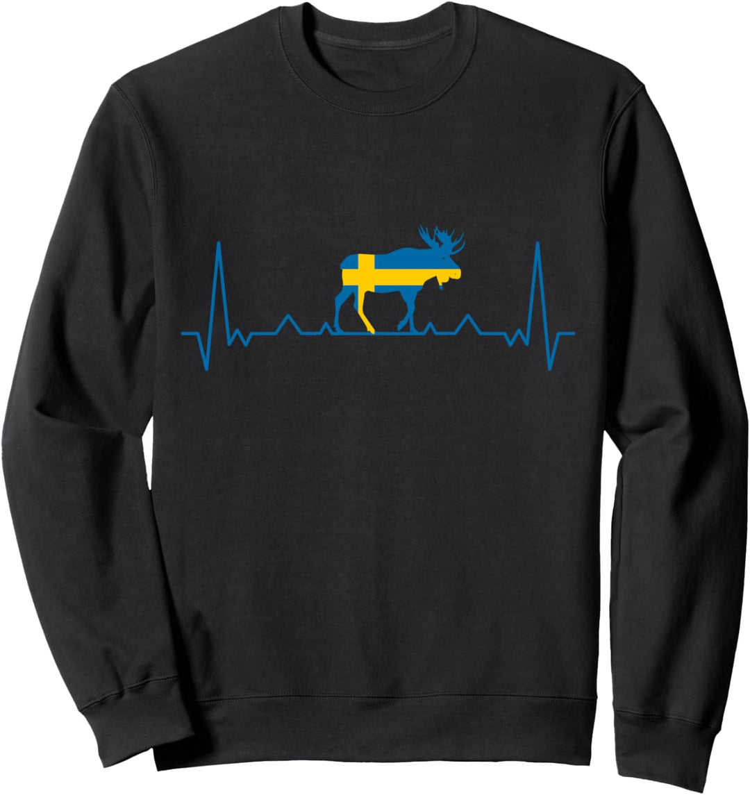 Schweden Elch Herzschlag Reise Schweden Sweatshirt