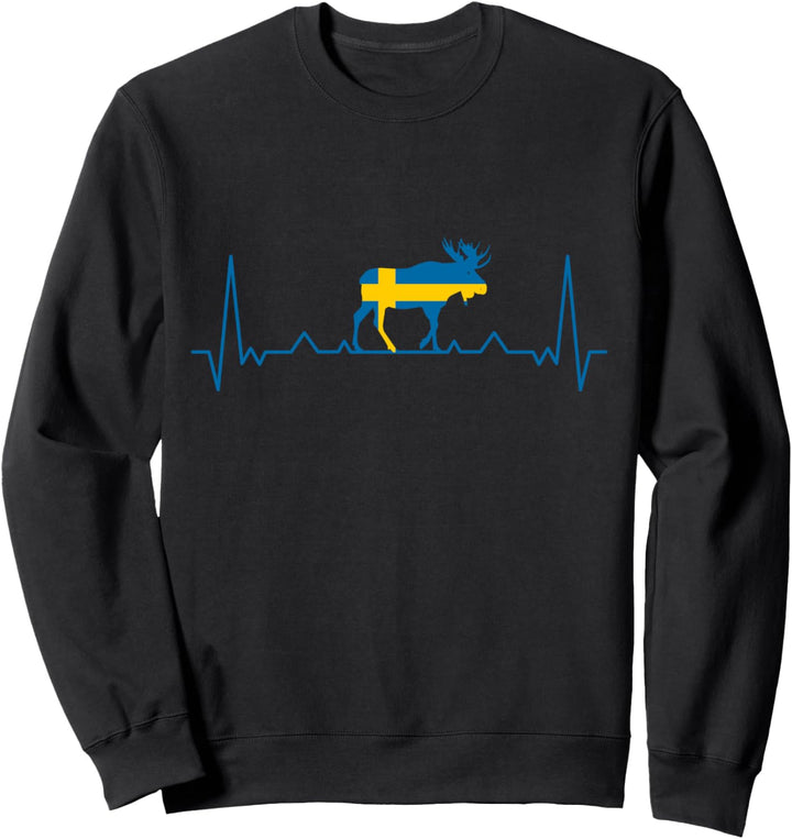 Schweden Elch Herzschlag Reise Schweden Sweatshirt