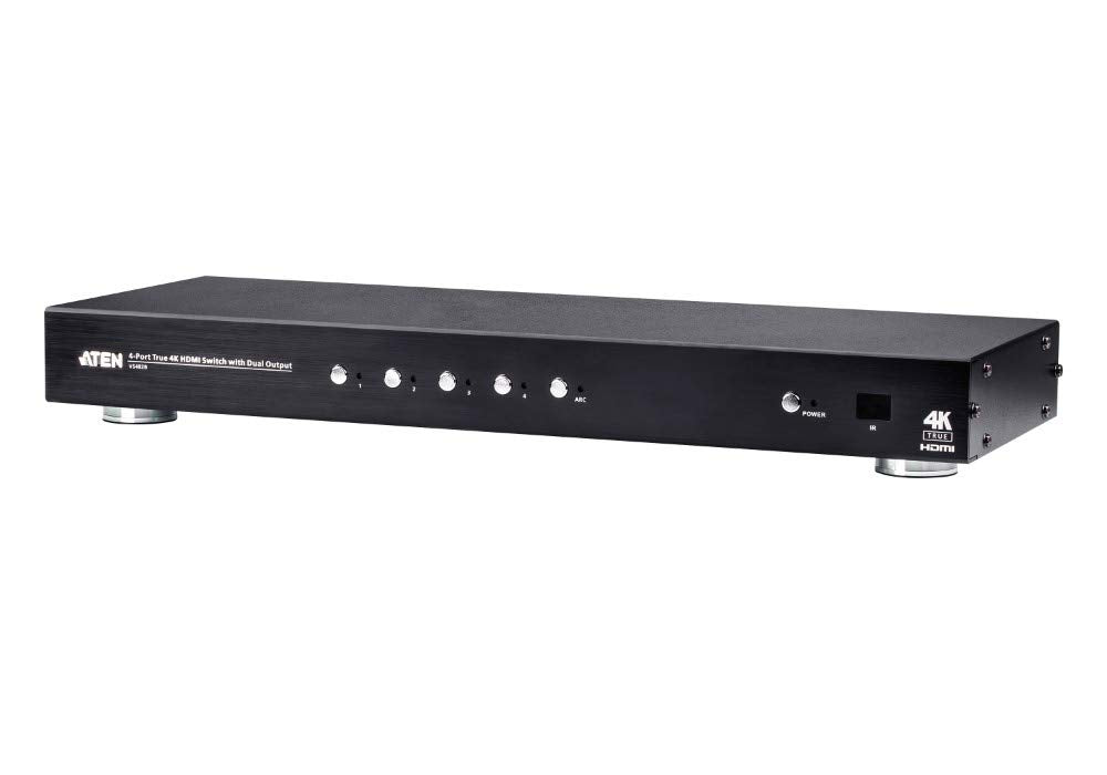 ATEN VS482B 4-Port True 4K HDMI Switch mit Dual View, Schwarz