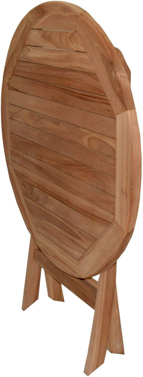 Klapptisch Salerno Teak Massivholz rund Durchmesser 80 cm