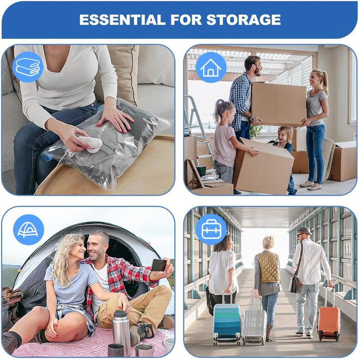 Vakuumbeutel Kleidung mit USB-Pumpe, 6 Stück Vacuum Bags for Clothing (2X 40 * 40cm, 2X 40 * 50cm, 2