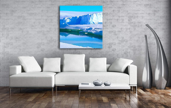 deyoli Eisberge in der Antarktis Format: 70x70 als Leinwandbild, Motiv fertig gerahmt auf Echtholzra