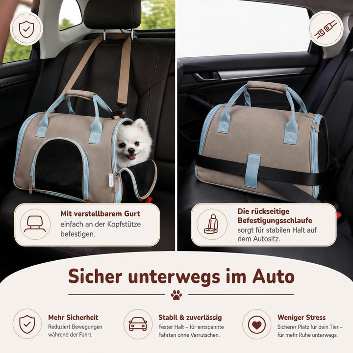 Katzentransportbox Hundetasche Kleine Hunde bis 6kg [Faltbar] Transportbox Katze Welpen Hundebox mit