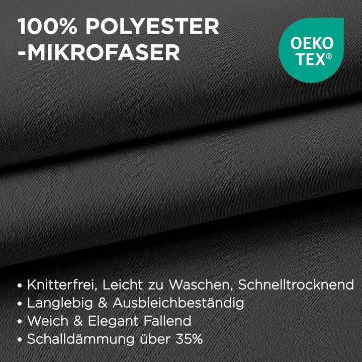 Joydeco Blickdichte Vorhänge mit Ösen Gardinen 2 Stück Verdunkelungsvorhang Thermovorhang Hitzeschut