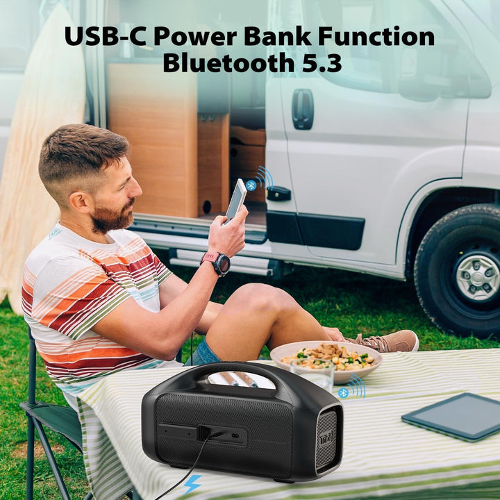 Tribit Bluetooth Lautsprecher StormBox Blast,Tragbarer Party Lautsprecher 90W Lauter Stereo Sound mi