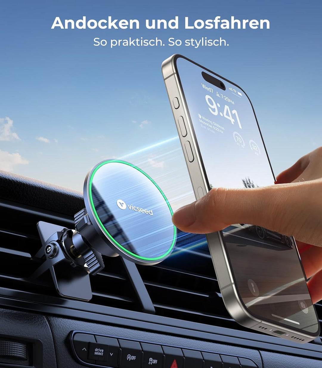 VICSEED Handyhalterung Auto Magnet Lüftung für Magsafe Autohalterung [Starker Magnet mit 20 xN55] Ma