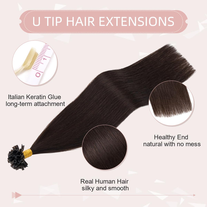 Bonding Extensions Echthaar 1g Haarteile Echthaar 50 Strähnen Glatt Weich Natürlich Haarverlängrung