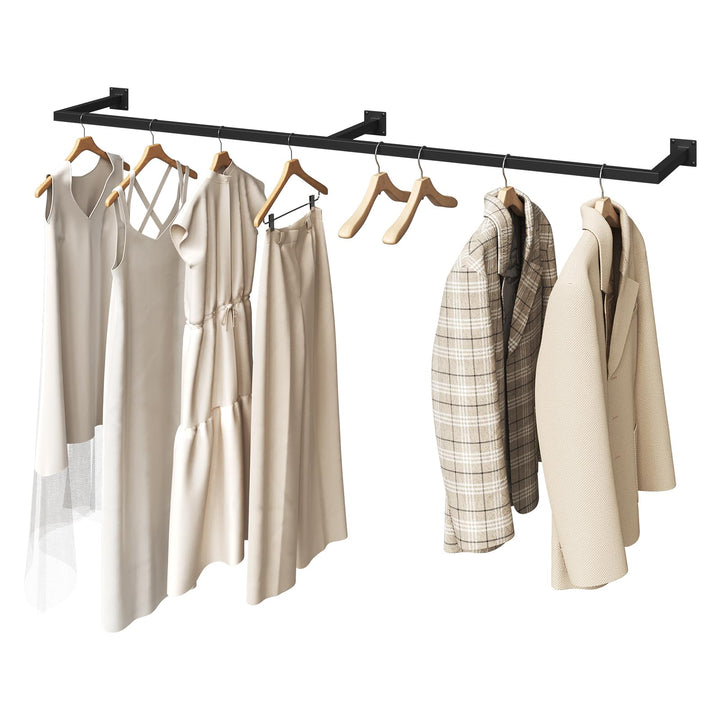 eSituro Kleiderstange Wandmontage, Garderobe Rohr industrial, für Flur Küche Wohnzimmer Badezimmer,
