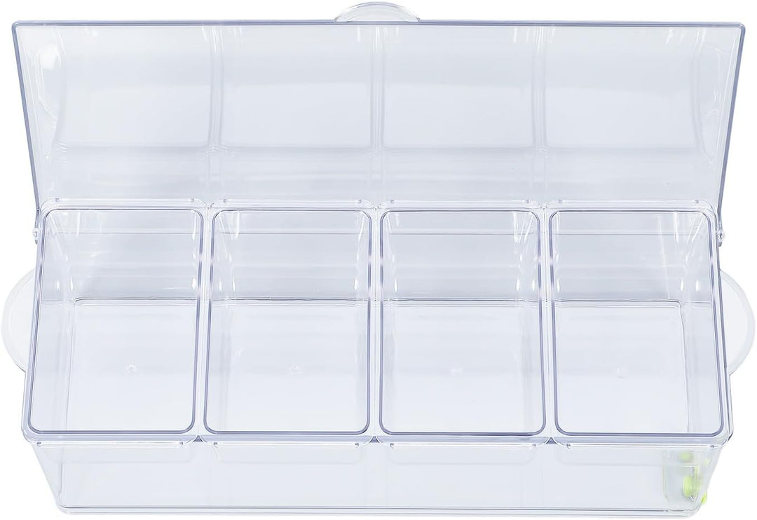 Eisgekühlter Gewürzbehälter, Transparenter Saucenbehälter, Serviertablett aus Kunststoff, Aufbewahru