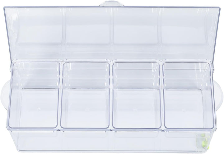 Eisgekühlter Gewürzbehälter, Transparenter Saucenbehälter, Serviertablett aus Kunststoff, Aufbewahru
