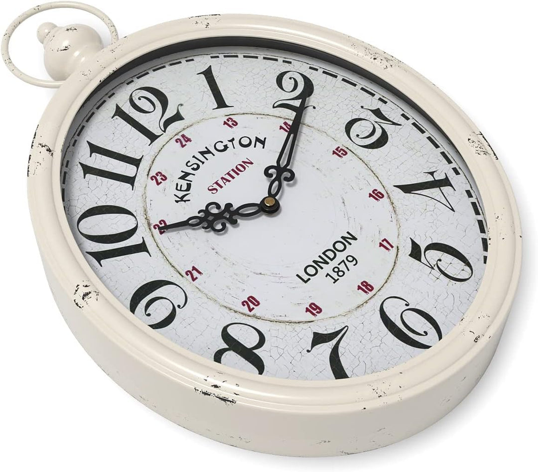Menterry Rechteck Retro-Wanduhr, altmodisches antikes Design, rustikaler Vintage-Stil, batteriebetri