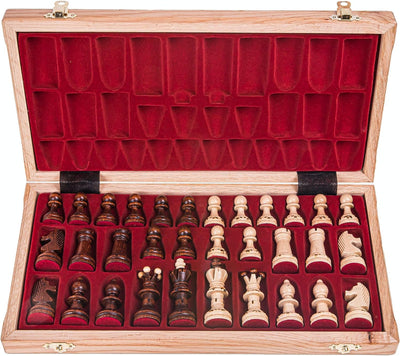 Square - Schach Schachspiel - AMBASADOR Mini - 35 x 35 cm - Schachfiguren & Schachbrett aus