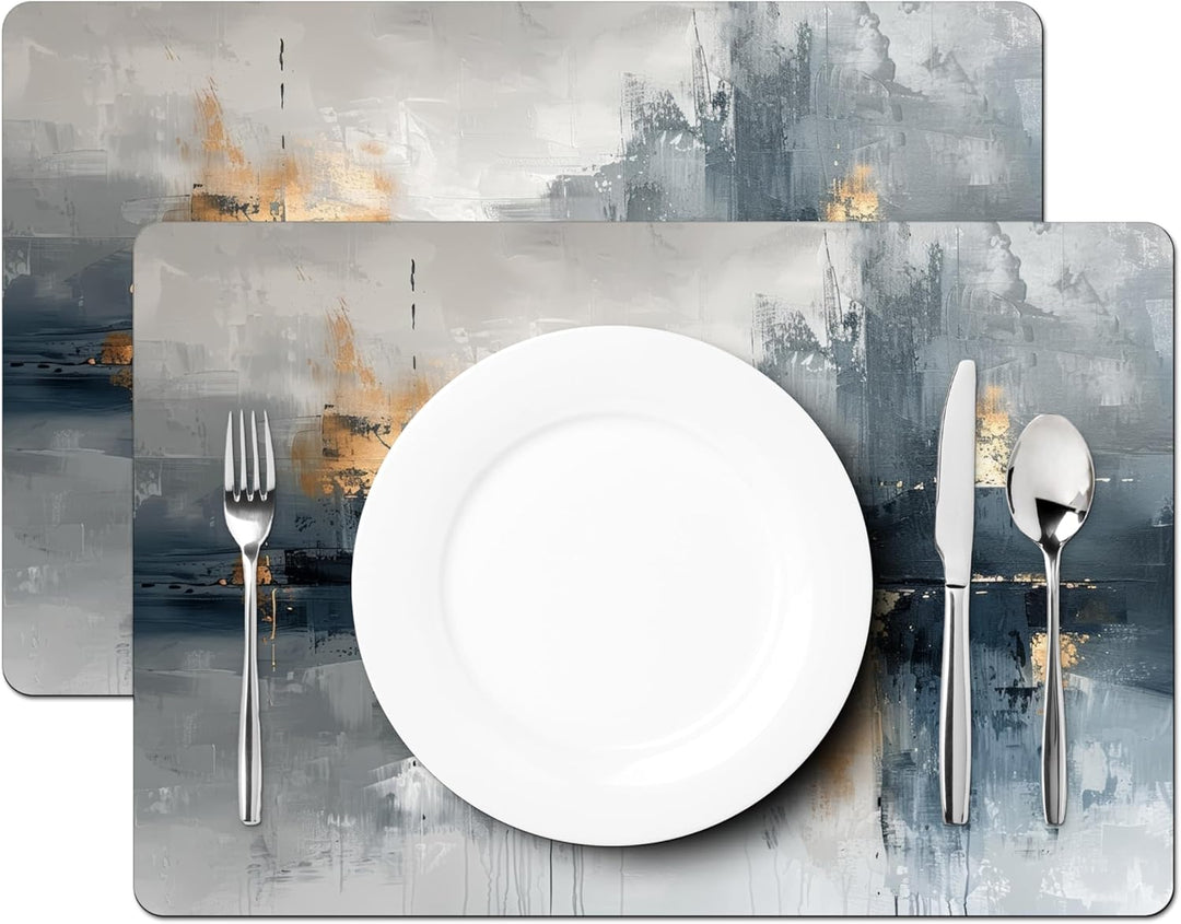 KitchenYeah© Platzsets Abwaschbar 6-Teilig 45x30 cm Tischsets Platzdeckchen rutschfeste Platzset Unt