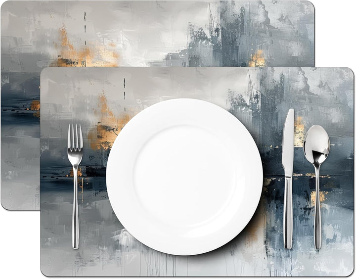 KitchenYeah© Platzsets Abwaschbar 6-Teilig 45x30 cm Tischsets Platzdeckchen rutschfeste Platzset Unt