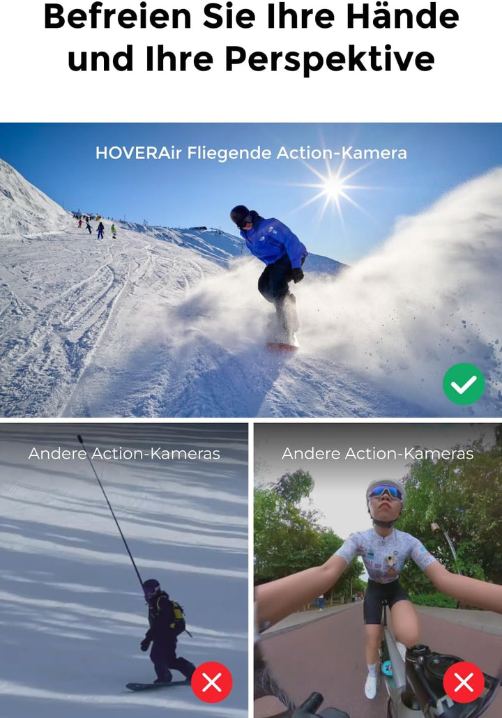 HOVERAir X1 PROMAX Drohne mit Kamera 8K, Faltbar Action Cam mit über 15 vollautomatischen Flugmodi,