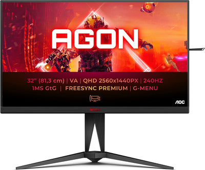 AOC AGON AG325QZN - 32 Zoll QHD Gaming Monitor, 0,5ms MPRT, 240 Hz, FreeSync Premium, HDR 400 (2560x