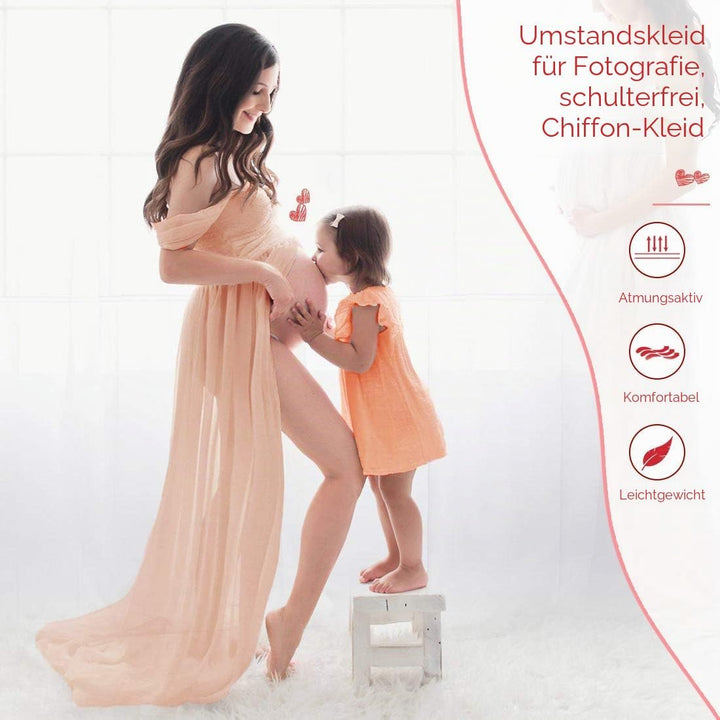 Schwangere Frauen Fotografie Stützen Schwanger Kleid Maternity Gown Split Front Foto Shoot Kleid Mut