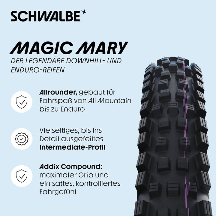 Schwalbe Magic Mary Evo Faltreifen // 62-584 (27,5x2,4') Super Gravity Schwarz, Schwarz