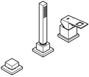 GROHE Eurocube Badarmaturen (3-Loch Einhand-Wannenkombination) chrom, 19966000