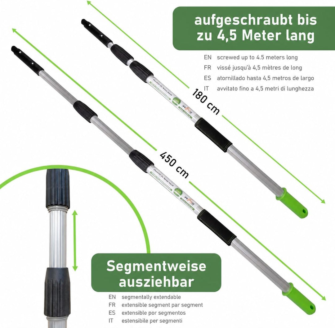 Axis Line | Profi Teleskopstange 4,5 Meter | 6 Stangen wählbar 1,7/3 /4/4.5/6 Meter | Profi Edition