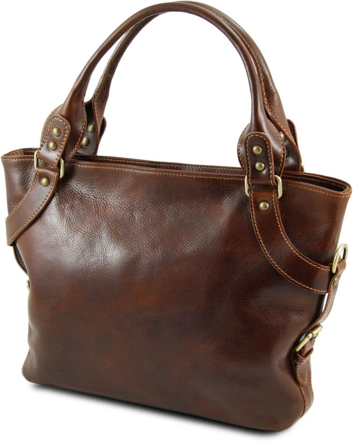 Tuscany Leather Ilenia Henkeltasche aus Leder Braun, Braun