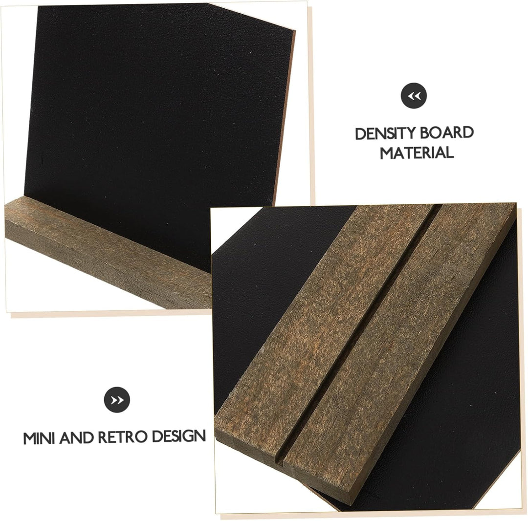 NUOBESTY 10 Stücke Mini Holz Tafel Tisch Kreidetafel Kleine Memotafel Dekotafel Tischtafel als Tisch