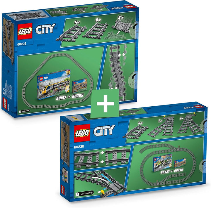 Lego City Schienen & Weichen Kombi (60205 + 60238), Eisenbahn Erweiterung (Lego Train Expansion), Zu