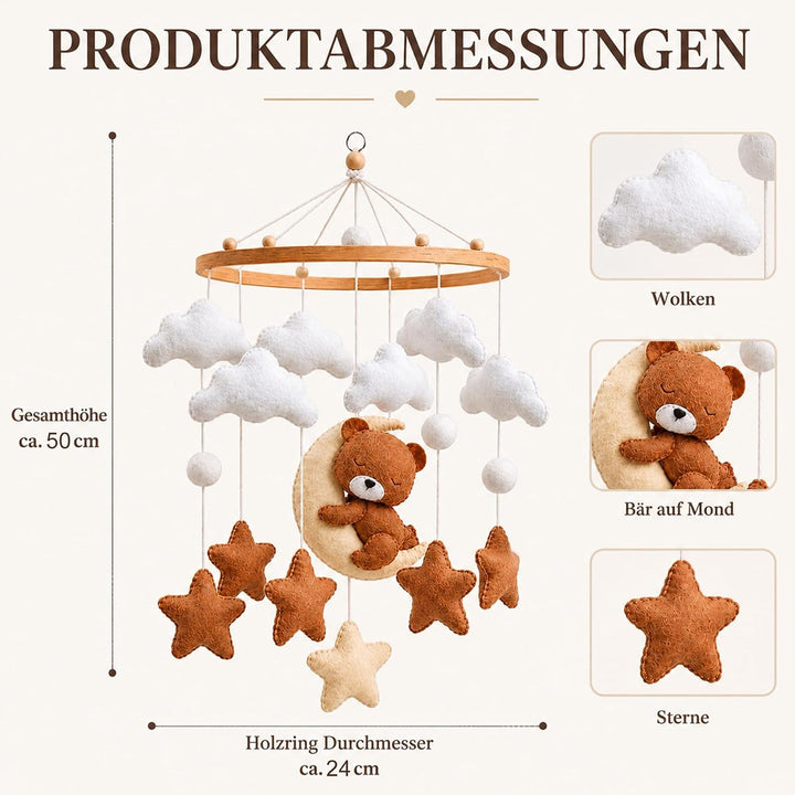 Baby Mobile Halterung Holz Babybett Klammer-BB, Klammer-BB