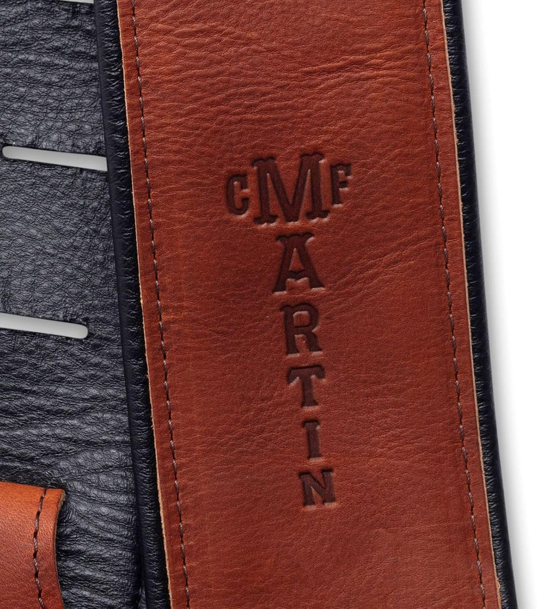 Martin 18A0028 Premium Gitarrengurt aus gerolltem Leder, 6,4 cm, Braun