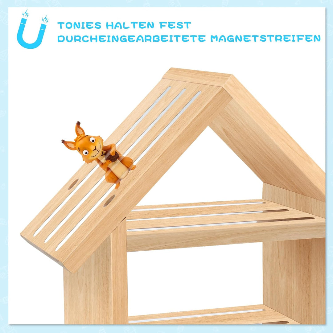 Tonie Regal Kinderzimmer Hausform für bis zu 85 Tonie| Magnetisches Toniebox Regal für Tonie Box und